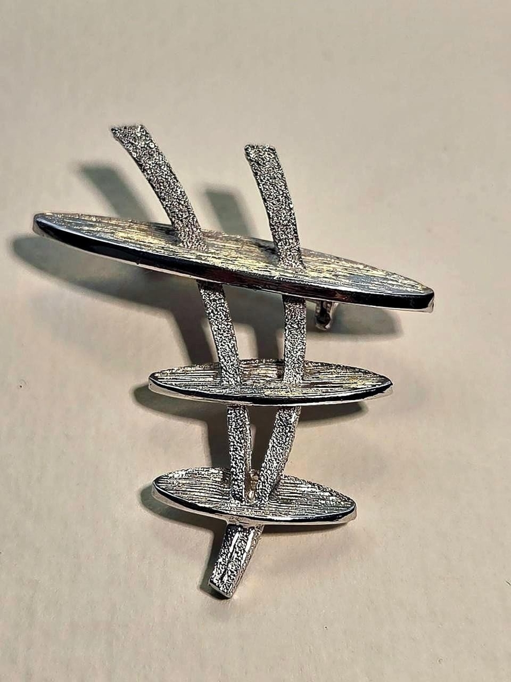 Silver Modern Abstract Metal Accent Pin - Contemporary Home Accent